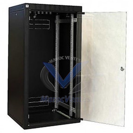 Armoire informatique 26U 600X600 avec étagère et 4 ventilos